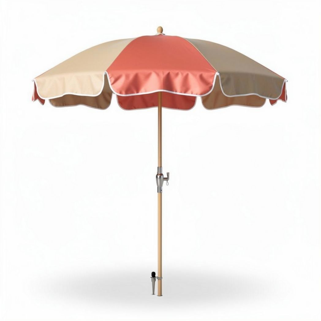 Beach umbrella with adjustable height and multi-color canopy 200 x 200 x 250cm