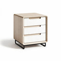 Three-drawer nightstand with wooden frame and metal legs 45 x 40 x 60cm