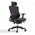 Mesh ergonomic office chair with adjustable headrest and lumbar support