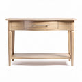 Wooden console table with drawer and shelf 100 x 40 x 75cm in light oak finish
