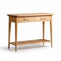 Wood console table with two drawers and open shelf 100 x 40 x 75cm