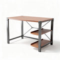 Wooden desk with metal frame and three shelves 120 x 60 x 75cm