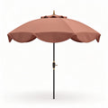 Outdoor patio umbrella with adjustable height and UV protection terracotta fabric 9ft diameter
